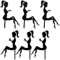 Plmvhpb 6PCS High Heels Woman Silhouette Pattern Girl Birthday Cake Decoration Cake Topper(Black)