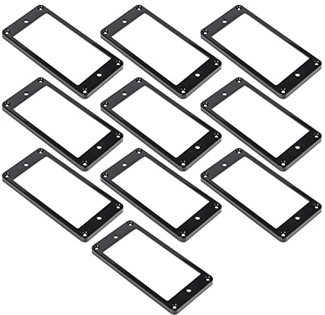 Yibuy Humbucker-Tonabnehmerrahmen aus Kunststoff, 90 x 45 x 5 mm, Schwarz, 10 Stück