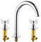 3 Holes Basin Faucet Kitchen Sink Taps High Arc Double Handle Kitchen Sink Mixer Tap,Brass Swivel Kitchen Faucet