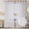 CUCRAF Leinenoptik Voile Vorhänge mit Ösen Gardine für Schlafzimmer Wohnzimmer, Off White,H225 x B140cm 2er Set