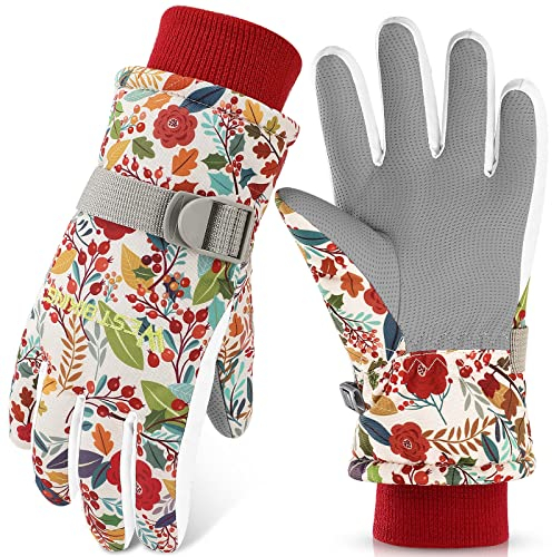 WESTGIRL Kinder Winterhandschuhe Winddicht Warme Skihandschuhe Thermofleece Wasserabweisend Schnee Cartoon kinderhandschuhe Outdoor Snowboarding Radfahren Handschuhe für 3-12 Jungen Mädchen