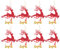 MILISTEN 8 Stück Weihnachtsbaumschmuck, Weihnachtsglocke, Rentier, hängende Dekorationen, Weihnachtsglocken, Rentier-Anhänger für Urlaub, Party, Heimdekoration, rot