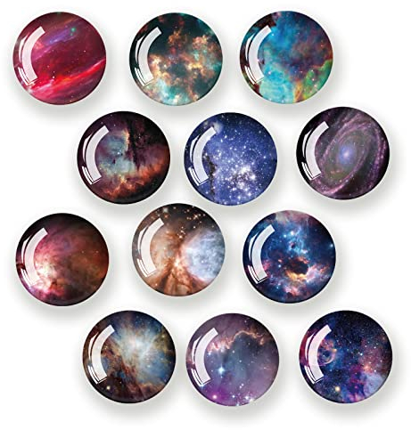 12 Stücke Sternenklarer Himmel Kühlschrankmagnete, Magnete Kinder, Kühlschrank Magnete, Magnete Kühlschrank, Magnete Kinder Geeignet für Whiteboards, Kühlschränke, Fotos Usw (Runde/30 Mm)