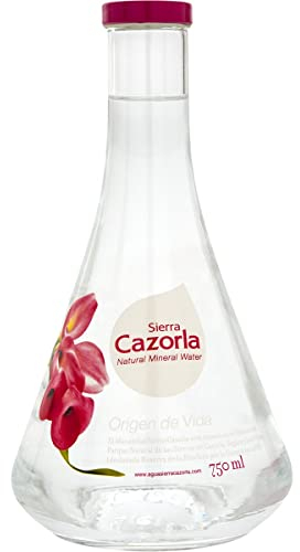SIERRA CAZORLA Flor agua mineral natural sin gas botella 75 cl (envase de vidrio)
