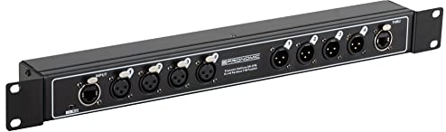 Pronomic NetCore SR-3FM Multicore-Rackbox F/M Parallel - Rackeinheit mit 4 XLR-Buchsen (female), 4 XLR-Buchsen (male) und 2x RJ45 Buchse - zur Übertragung analoger oder digitaler Signale