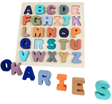 Okarie's Buchstabenpuzzle Alphabetpuzzle Steckspiel ABC-Puzzle Buchstabenbrett Schreiben Lernen Lesen Lernen