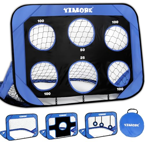 YIMORE Fussballtore für Garten Kinder mit Tragetasche, 4 Spielmodi Mini Fussballtor Kinder Outdoor Indoor, Fußballtor Kinder Geschenk Mädchen Junge ab 6-12 Jahre