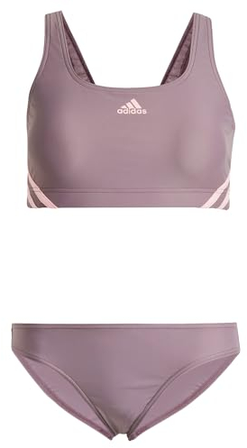 adidas Damen 3 Stripes Bikini Bikini-Set, Shadow fig/pink Spark,
