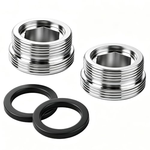 Lot de 2 adaptateurs d'aérateur de robinet en métal durable de 22 mm à 24 mm, adaptateur en métal pour salle de bain et cuisine