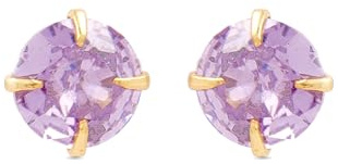 LUXENTER Ohrringe Otieno Silber, Gold A. und Amethyst Cz