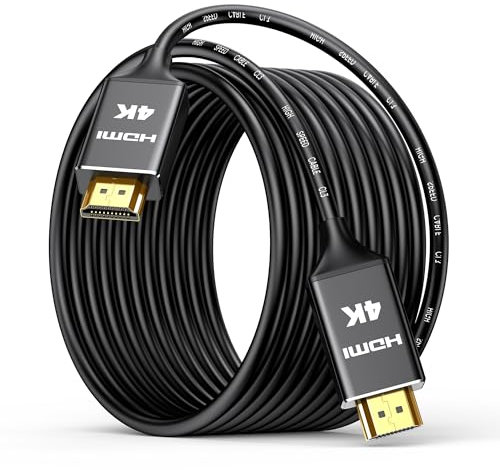 Highwings 4K Long HDMI Cable 15M | in-Wall CL3 Rated HDMI Cable 2.0 | Support HDR10 8/10bit 18Gbps HDCP2.2 ARC | High Speed HD Shielded Cord | Compatible with Laptop, PC, HDTV, Projector