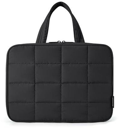 BAGSMART Kulturbeutel zum Aufhängen, Kulturtasche für Damen, Kosmetiktasche Groß, Toilettentasche Damen Reise Schmuck Organizer, Puffy Makeup Cosmetic Bag Organizer,Schwarz