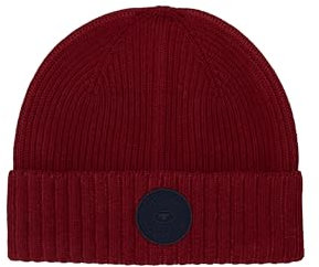 TOM TAILOR Herren Beanie Strick-Mütze,36124 - Burgundy red Twotone, OneSize