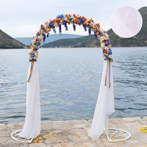 Organza Stoff, 48cm x 10m Organza Tischläufer, Tüll Organza Stoff Weiß für Hochzeit Party Tischedeko Geschenke Deko Basteln