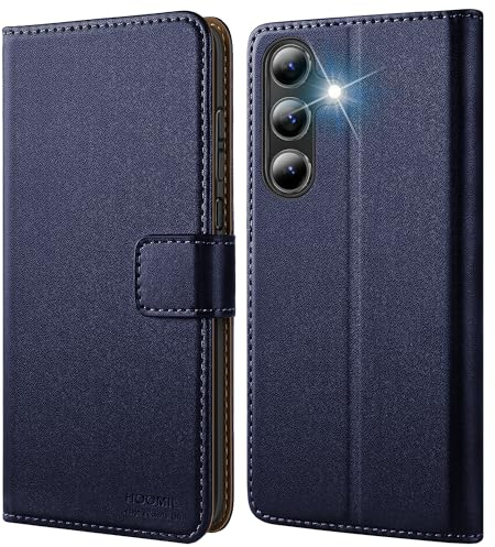 HOOMIL Coque MagFlip pour Samsung Galaxy A55 5G, [Fabrication Soignée] Etui en Cuir Premium, Étui à Rabat, Housse de Protection - Bleu