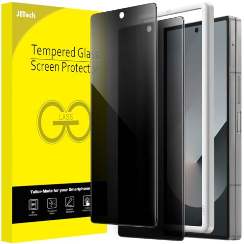JETech Verre Trempé Anti-Espion pour Samsung Galaxy Z Fold 6, Lot de 2 | 9H Protection D'écran, Outil d'Installation Facile, Design Anti-Rayures, Compatible avec Coque