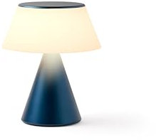 Lexon LUMA L Berührungsempfindliche Nachttischlampe, Kabelloses Nachtlicht mit Dimmfunktion und Mehrlampen-Synchronisierung, 9 LED-Farben, Wiederaufladbar, Aluminiumgehäuse - Dunkelblau