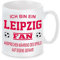 Fussball Tasse | Ich bin ein Leipzig Fan - Ansprechen während des Spiels auf eigene Gefahr | Keramiktasse für Fußballfans | Spülmaschinenfest | mit Wunschtext auf der Rückseite