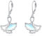 Ginkgo Blatt Ohrringe 925 Sterling Silber Blatt Dangle Drop Ohrringe Mondstein Schmuck Geschenke für Ladies Damen