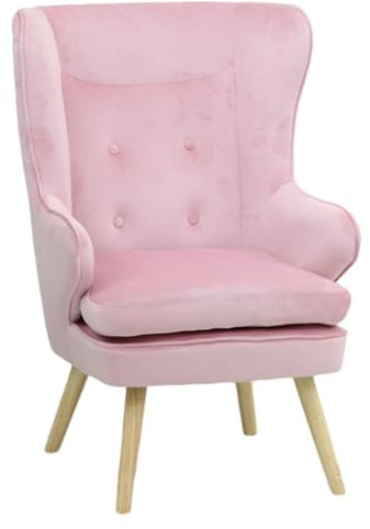 Totò Piccinni Poltrona SUSAN classica comoda con braccioli e schienale alto per un massimo Relax (Velluto Rosa)