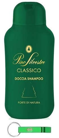8 shampoo doccia Pino Silvestre Forte di Natura Doccia Shampoo, Gel Doccia Intenso Profumo Foresta 250 ml + Portachiavi Beni Culinari