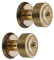 Infinity Decor Reeded Round Mortice Solid Brass Door Knobs Pull Handles Set 55mm in Aged Brass Finish for Interior & Exterior Doors