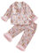 Vioyavo Kids Girls Pajamas Set Rabbit Flower Print Furry Patchwork Long Sleeve Tops Pants Furry Easter Sleepwear (Pink, 18-24 Months)