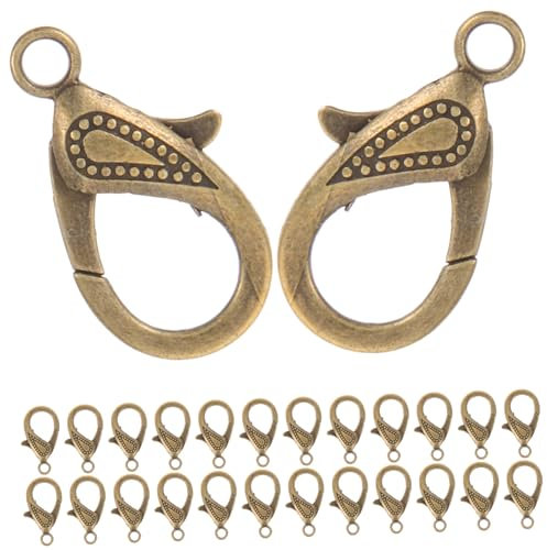 SHINEOFI 50 Pezzi Chiusure a Moschettone Per Gioielli Fai Da Te Fermagli Per Collane E Braccialetti in Lega Di Zinco Con Design a Motivo Ganci Per Creazione Di Bracciali E Collane