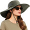 DRESHOW Damen Sonnenhut UV Schutz Hut Faltbar Mesh Breite Krempe Angeln Pferdeschwanz Sommerhüte Strand Eimer Hüte