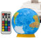 3D Globe Puzzle, LED Light-Up Jigsaw, Remote-Control Rotating Model, Battery-Powered Desk Decor, Educational Toy, Interactive Learning, Night Light For Kids, Teens, Adults, Home