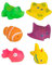 Generisch Juguete para piscina para gatos, 6 unidades, juguete para peces de gato, juguete interactivo, juguete de agua flotante para gatos y perros para jugar al baño