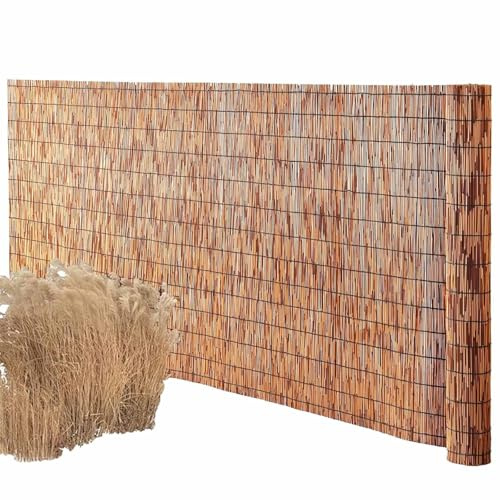 Zaun Schilfrohr, Garten Sichtschutz Zaun Bambus Balkon Sichtschutz, Bambus Sichtschutz Zaun, Wind- Sonnenschutz Witterungsbeständiger Handgeflecht Für Balkon, Terrasse Und Garten(H1.22xL.3m/H4xL10ft)
