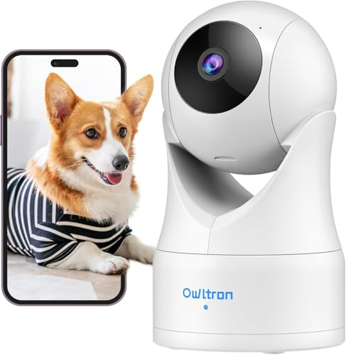 owltron überwachungskamera innen, Kamera überwachung innen mit Bewegungserkennung, 360 Grad Indoor WLAN Kamera,Babyphone mit app für hundekamera/haustierkamera, Zwei-Wege-Audio