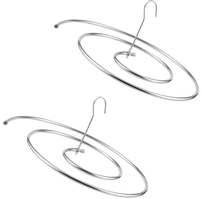 FIXOSHEE Edelstahl Spiral Trockengestell 2 Stück Drehbare Runde Aufhänger 40cm Platzsparend und Bruchfest für Decken und Handtücher im Haushalt