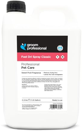 GROOM PROFESSIONAL Fast Dri Classic Spray (4 L) – Profi-Spray für Schnelles Trocknen, Spart Zeit beim Föhnen, Mit Conditioner, Für Glänzendes Fell