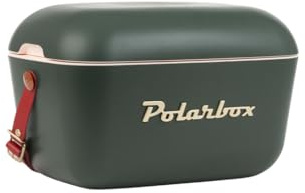 Kreher® Kühlbox Passive Kühlbox Kühltaschen Polar in Retro Vintage Design aus Kunststoff mit polystyrol (Airpop) thermische Isolierung (Forest Gold X-Mas, 20 L)