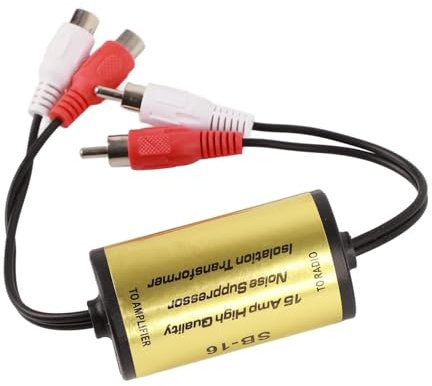 Isolatore Massa Ground Loop Audio Auto 15A Filtro Antidisturbo Ronzio RCA Trasformatore Isolamento Sistema Stereo SB-16