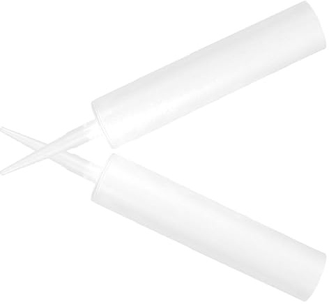 Tubes de Calfeutrage Réutilisables Vides 300ml, 2 Pièces Blanches | Plastique Réutilisable, Embout Fin Ajustable, pour Époxy et Remplissage Cosmétique