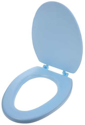 Alipis Soft Foam Elongated Toilet Seat Padded Replacement Bathroom Toilet Bowl Seat Light Blue V-Shape Soft Cushion for Home Bathroom