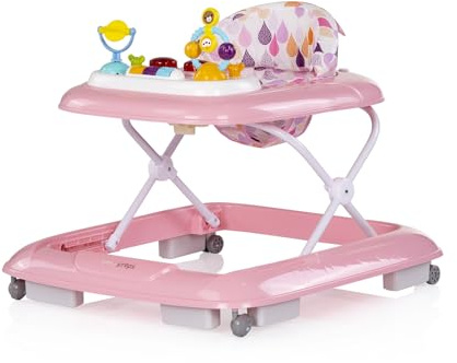 Chipolino Lauflernhilfe Baby Steps Musik Spielpanel Räder Stopper klappbar Licht rosa