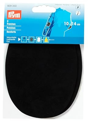 Prym 14 x 10 cm 2-Piece Leatherette Sew-On Patches, Black