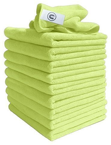 DCS Microfibre Cleaning Cloth, Yellow, Pack of 10, Large Size: 40x40cm. Super Soft Premium Streak Free Washable Cloth Duster for Kitchen, Bathrooms, Surfaces, Mirrors, Car, Motorbike