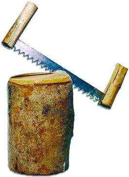 Unbekannt Miniaturfiguren Zubehör, Hackstock mit Säge, Höhe ca. 5,4cm