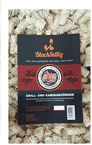 BlackSellig 100 Stück (ca.1,6 Kilo) natürliche Anzünder Anzündwolle Grillanzünder Ofenanzünder Kaminanzünder. Mit Stearin, kein Paraffin.