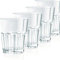 Kerafactum 4 bruchfeste Gläser Becher langlebige Wassergläser aus stabilem Kunststoff Saft Wasser Whisky Glas Partybecher Whiskybecher Trinkbecher Set in echter Glasoptik stapelbar BPA free Tumbler