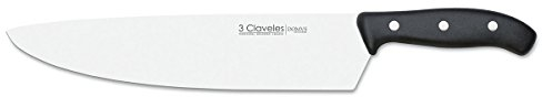 3 Claveles Domvs Cuchillo para Cocinero, Acero Inoxidable, Negro, 25 cm - 10