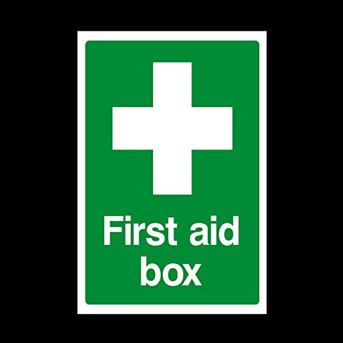 2x First Aid Box Sign - Self Adhesive Sticker - (A5) 150x200mm (MISC7)