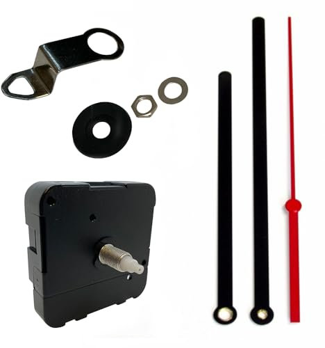 Dans Clock Shop Quarz-Uhrwerk, umgekehrte Bewegungsrichtung, Lange Zeiger Einzelpackung Schwarz