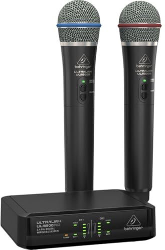 Behringer ULTRALINK ULM302MIC High-Performance 2.4 GHz Digital Wireless System with 2 Handheld Microphones and Receiver
