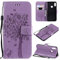 Zchen Cover per Huawei Y6 2019, custodia a portafoglio in pelle PU, con aletta a libro, coperchio pieghevole, per Huawei Y6 Pro 2019/Honor 8A (gatto viola)